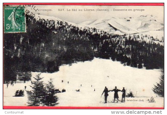 CPA 15  Le Ski Au LIORAN Descente En Groupe - Autres & Non Classés