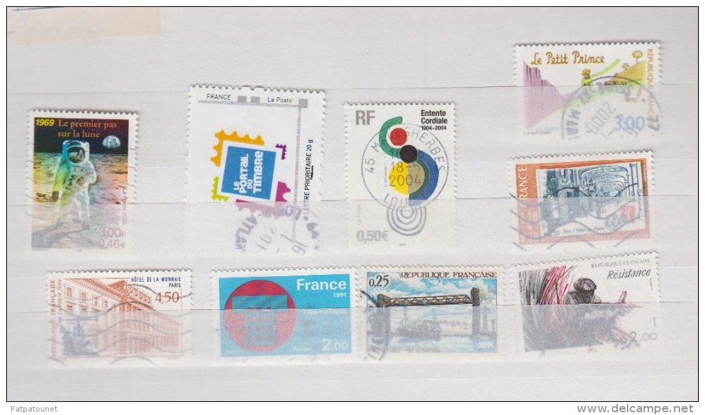 France Lot de timbres oblitérés