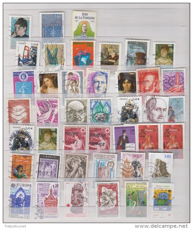 France Lot de timbres oblitérés