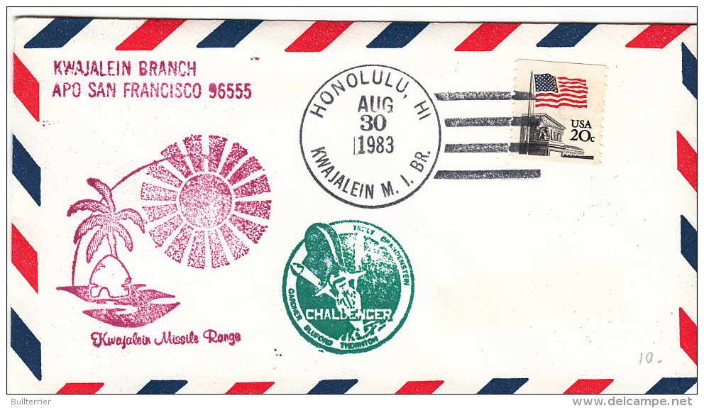 SPACE -  USA - 1983-  SHUTTLE CHALLENGER COVER WITH HONOLULU  POSTMARK AUG 30 1983 - Etats-Unis