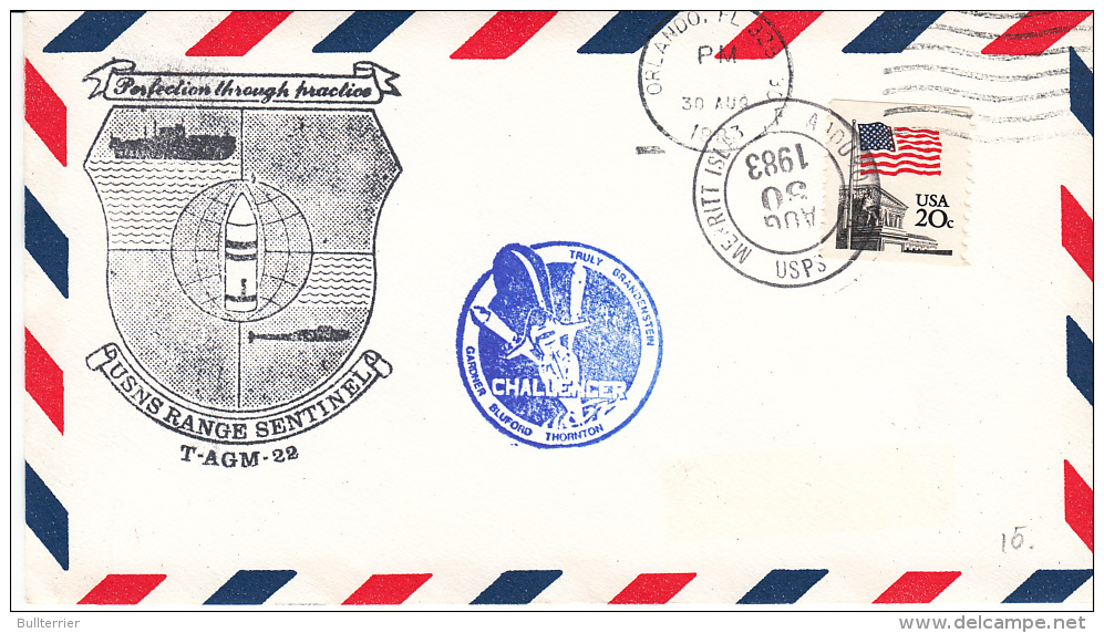 SPACE -  USA - 1983- CHALLENGER   COVER WITH  MERRITT ISLAND &amp; ORLANDO   POSTMARKS - Etats-Unis