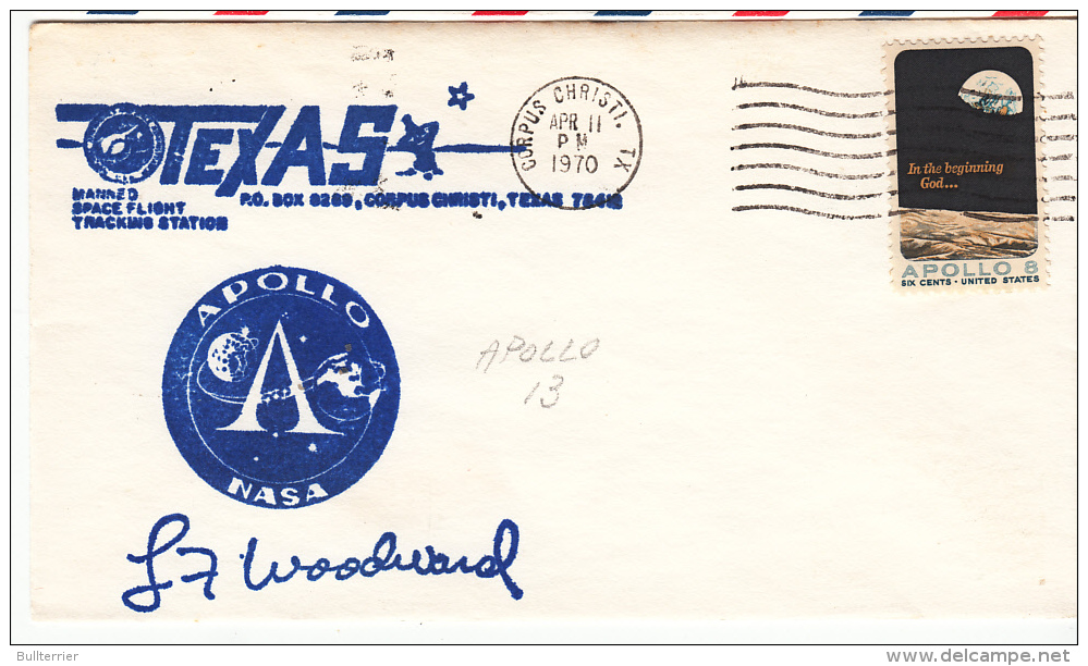 SPACE -  USA - 1970 - APOLLO  TEXAS TRACKING STATION COVER WITH CORPUS CHRISTI   POSTMARK - Etats-Unis