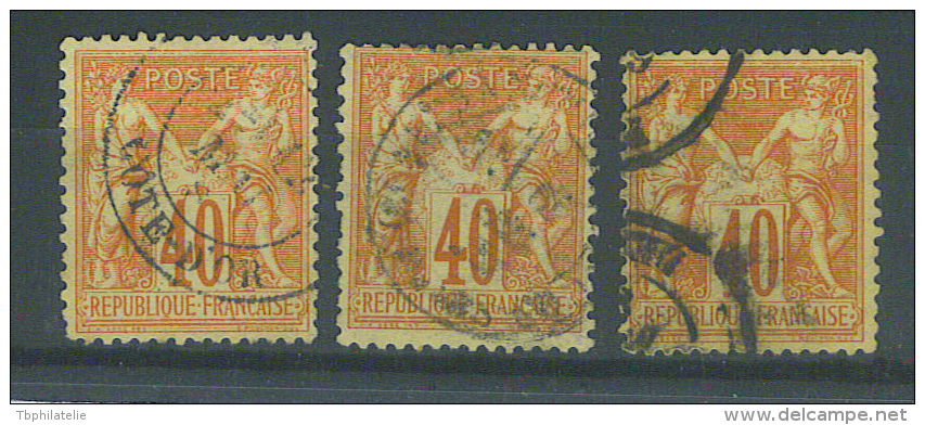 VEND BEAUX TIMBRES DE FRANCE N° 70 X 3  POUR ETUDES , NUANCES !!! - 1876-1878 Sage (Type I)