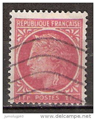 Timbre France Y&T N° 676 (5) Obl.  Type Cérès De Mazelin.  1 F. Rose-rouge. Cote 0,15 € - 1945-47 Cérès De Mazelin