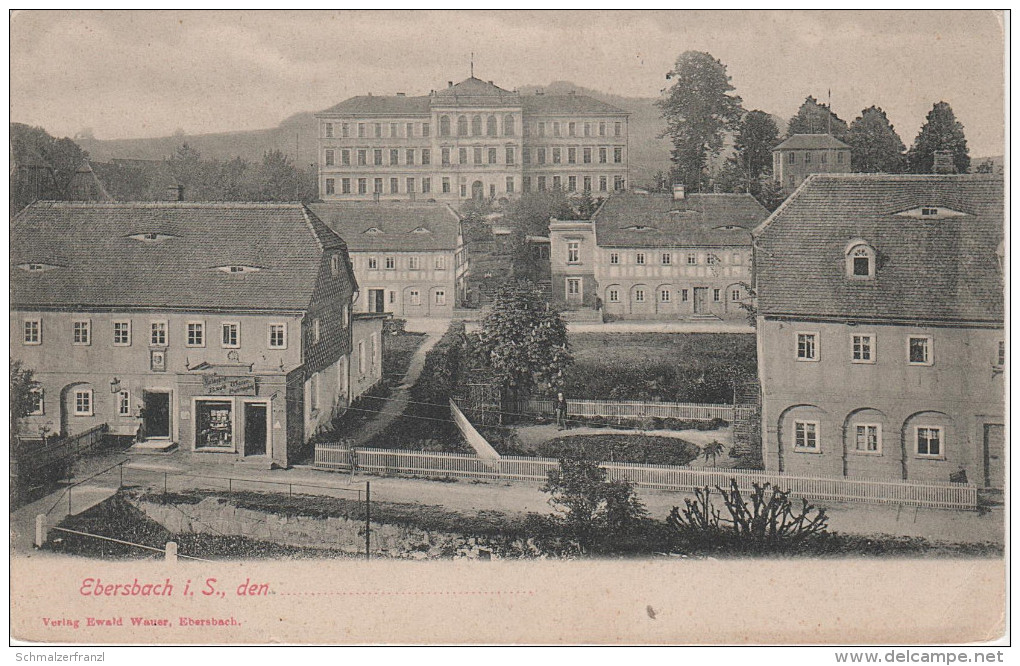 AK Ebersbach Laden Papierhandlung Schule Hainschule ? Bei Neugersdorf Neusalza Spremberg Eibau Georgswalde Zittau - Ebersbach (Loebau/Zittau)