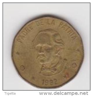 REPUBBLICA DOMENICANA  1 PESO   ANNO 1992 - Dominicana