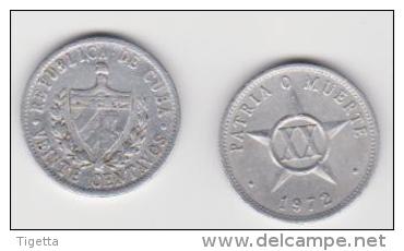 CUBA  20 CENTAVOS    ANNO 1972 - Cuba