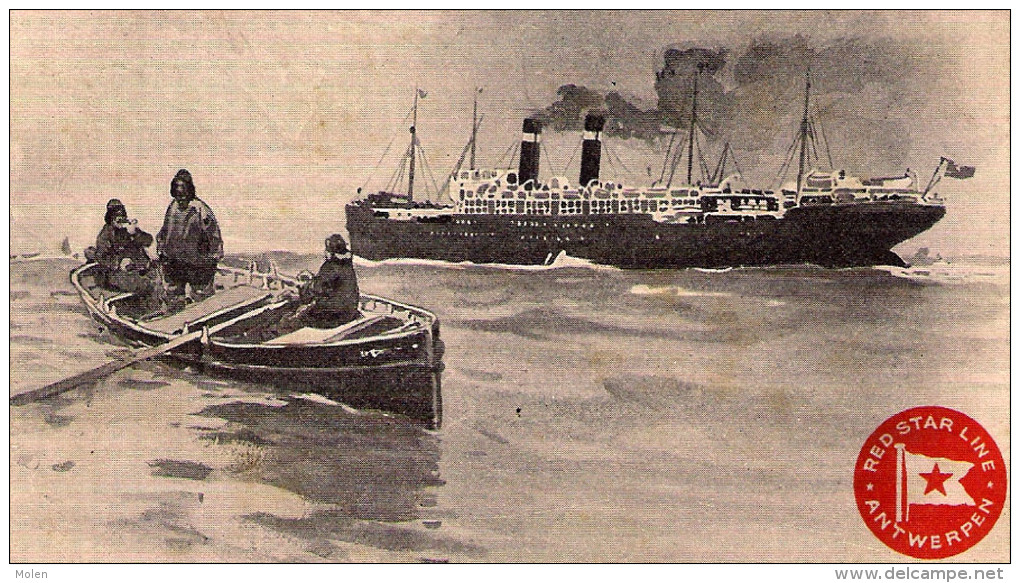 RED STAR LINE 1912 ANTWERPEN NEW-YORK CITY Ocean Liner Steamer Navire CASSIERS H Schip Bateau Boat Ship ANTWERP 3900 - Steamers