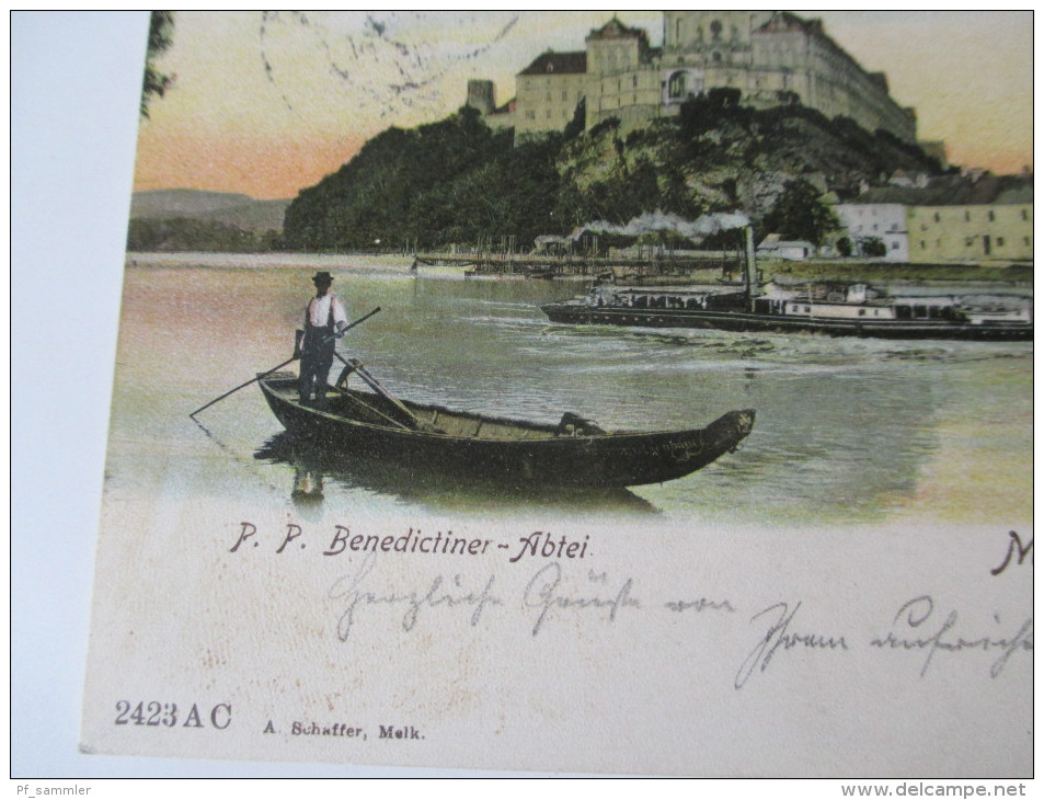 AK 1904 Österreich. Melk An Der Donau, N. Oe. P. P. Benedictiner - Abtei. Verlag A. Schaffer, Melk - Melk