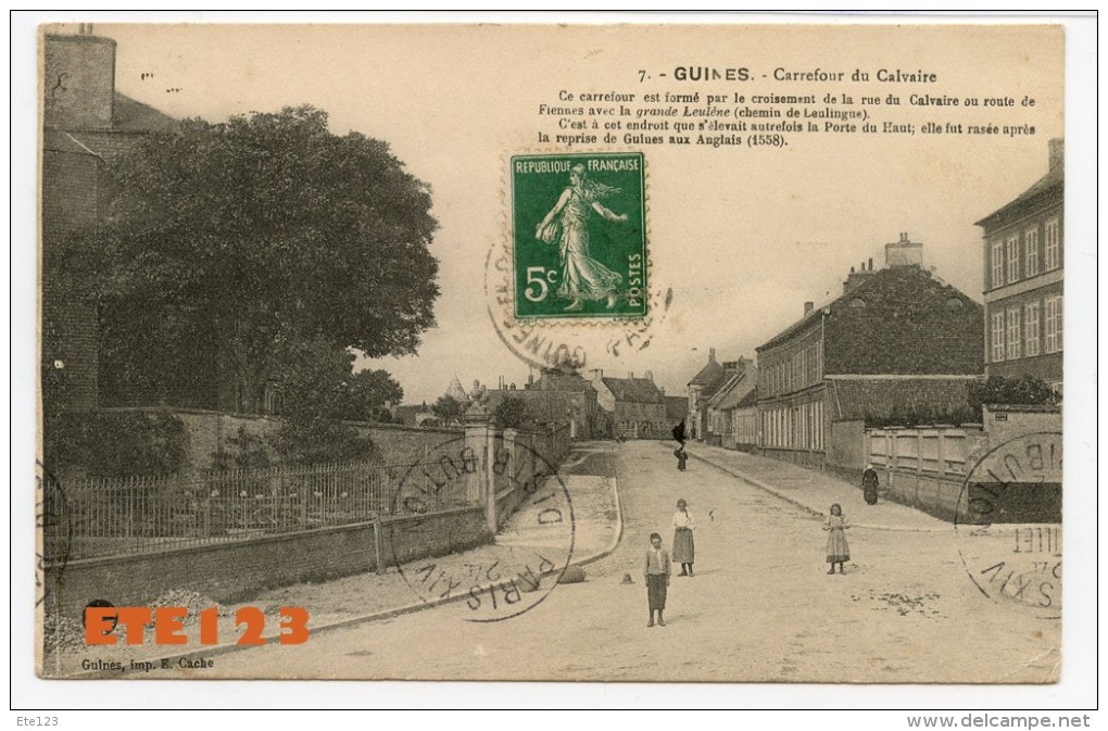 Guines - Carrefour Du Calvaire - Chemin De Leulingue - Enfants - Guines