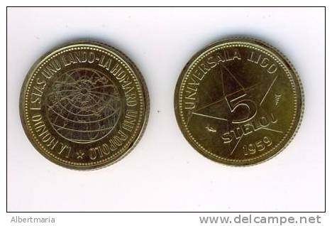 (EM) Esperanto Munt Coin Pièce 5 Stelo From 1959 - Andere & Zonder Classificatie