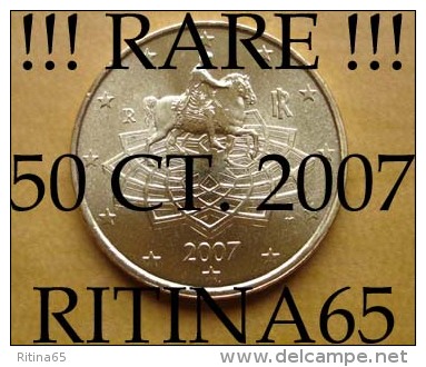 RARA !!! N. 1 COIN/MONETA DA 50 CT. ITALIA 2007 UNC/FDC !!! - Italia