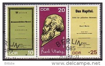 Marx,  DDR  1365/67 ZD , O ,  (G 1943) - Karl Marx