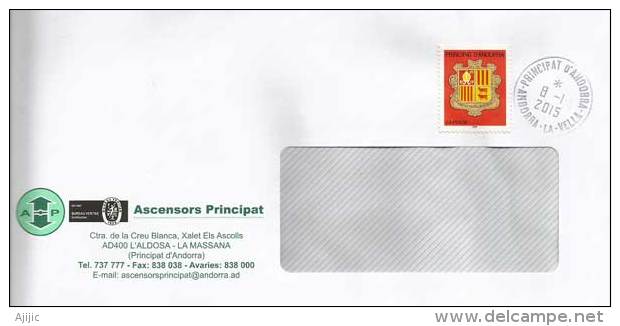 Lettre Commerciale D´Ascensors Principat.  Affr.  Avec Nouveau  T-p Blason - Máquinas Franqueo (EMA)