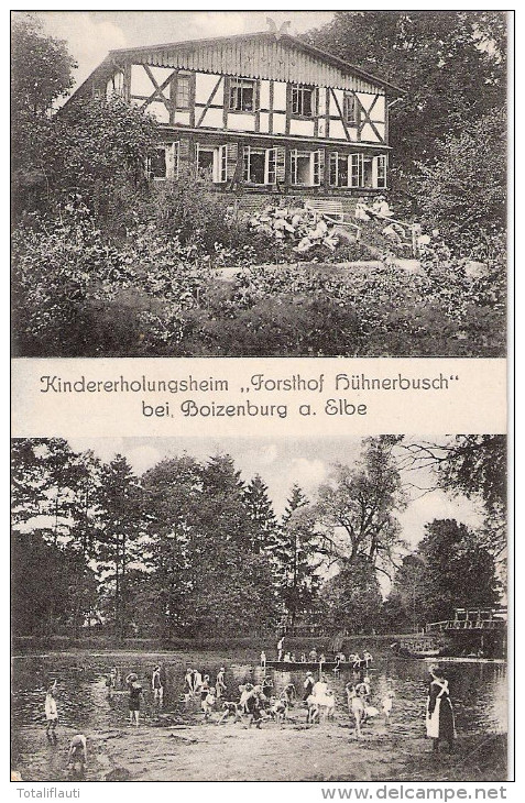 Kinder Erholungsheim FORSTHOF HÜHNERBUSCH Bei Boizenburg An Der Elbe Belebt 22.10.1924 Gelaufen - Boizenburg