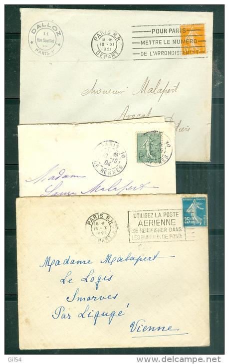 Lot De 7 Lacs Avec Oblitérations De Paris - Malb29 - 1877-1920: Période Semi Moderne