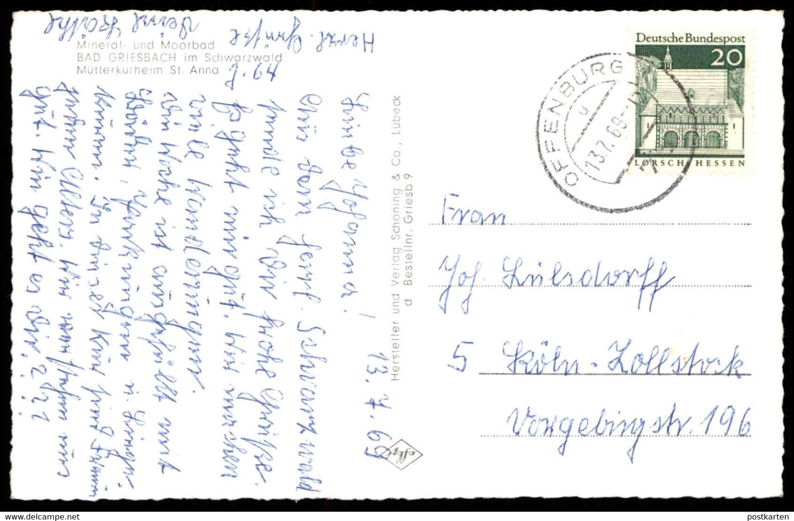 ÄLTERE POSTKARTE BAD GRIESBACH MÜTTERKURHEIM ST. ANNA SCHWARZWALD Bad Peterstal-Griesbach Ansichtskarte AK Cpa Postcard - Bad Peterstal-Griesbach