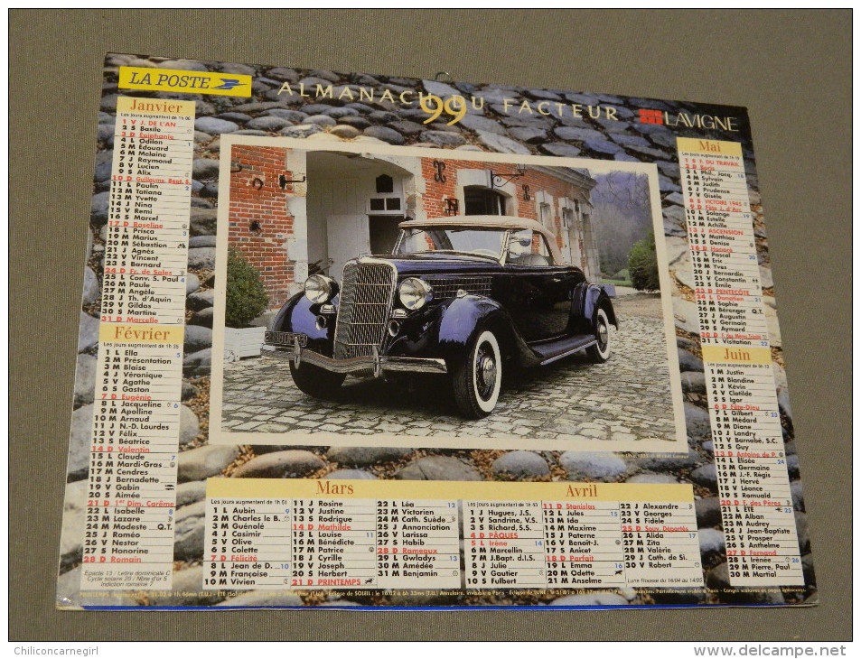 Calendrier 1999 - LAVIGNE - Delahaye 135 MS 1937 - Ford Convert 1935 - MICHEL LEROUX - Big : 1991-00