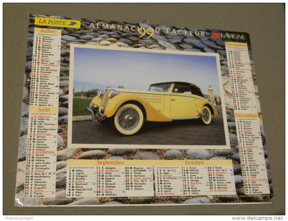 Calendrier 1999 - LAVIGNE - Delahaye 135 MS 1937 - Ford Convert 1935 - MICHEL LEROUX - Grossformat : 1991-00