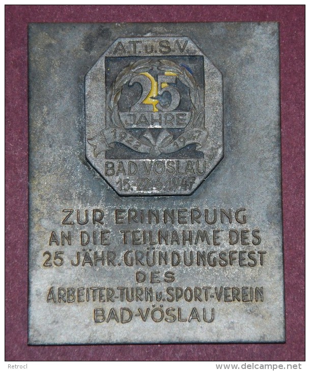 HISTORISCHE MEDAILLEN ÖSTERREICH - BAD-VÖSLAU 1947 - Medal Sports From Austria 1947 - Bronzen