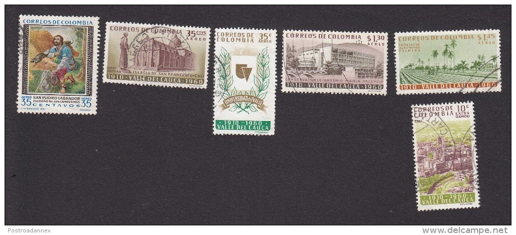 Colombia, Scott #C387, C397-C401, Used, St. Isidore, Scense Of Colombia, Issued 1961 - Colombia