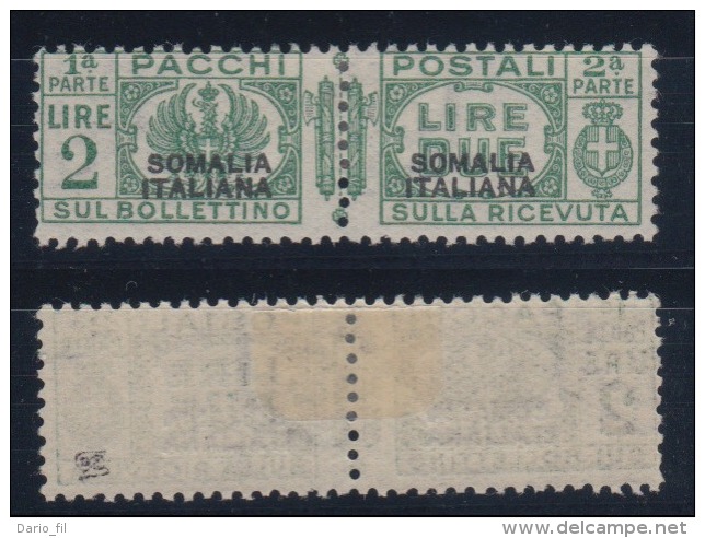 1931 Pacchi Postali, 2 Lire (sovrastampa Nera II Tipo) * - Somalië