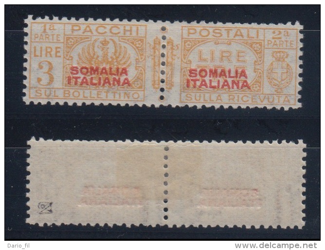 1931 Pacchi Postali, 3 Lire (sovrastampa Rossa I Tipo) * - Somalie