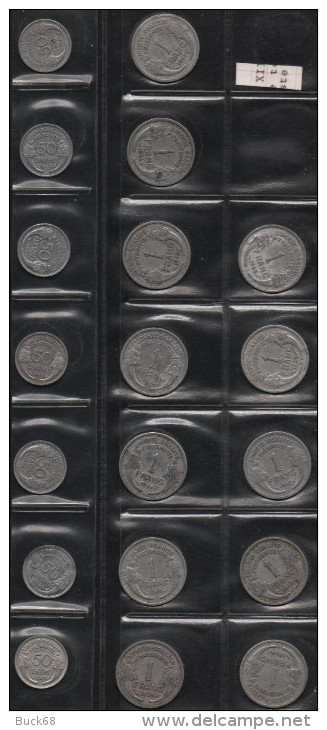 FRANCE 1951-1959 Morlon 50c 1F Lot De 30 Pièces De Monnaie / Coin / Münze [I12] - Collections