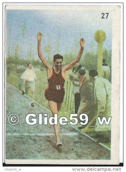 Chromo - Brasseries MOTTE CORDONNIER - N° 27 - Arrivée D'un Cross - Le Sympathique Coureur Belge Franchit Joyeux Et Déco - Autres & Non Classés