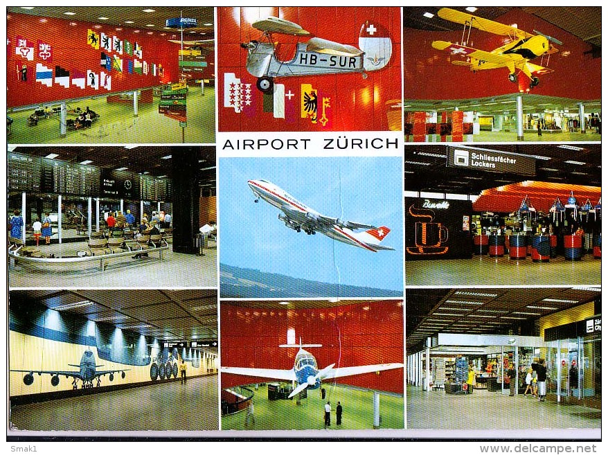 AK FLUGWESEN AERODROME AIRPORT ZÜRICH   ALTE POSTKARTE 1998 - Aeródromos