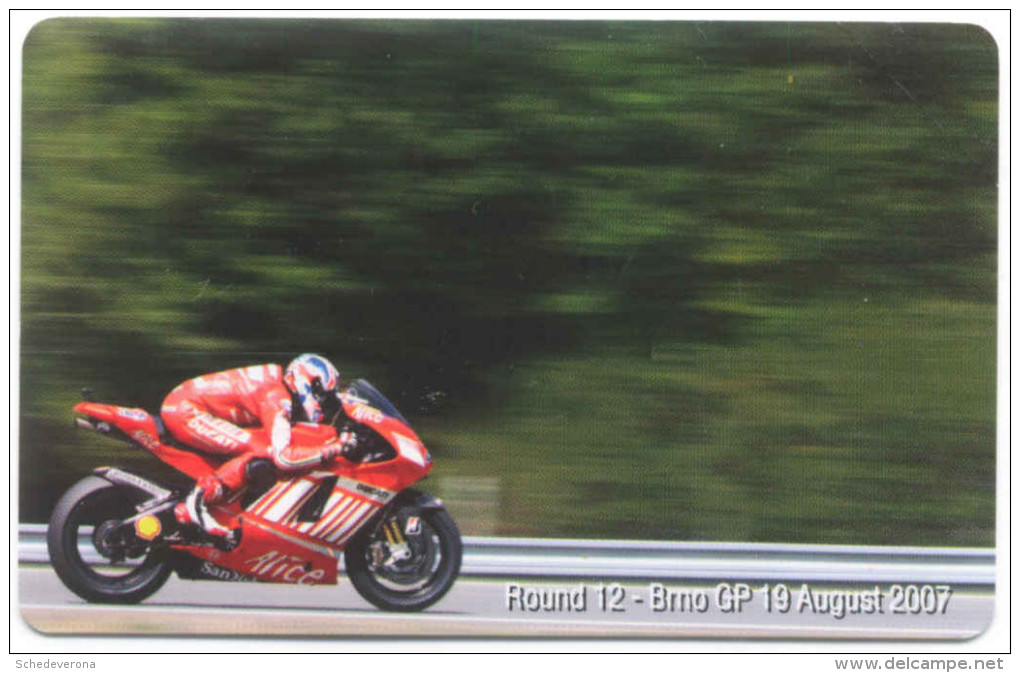 DUCATI CORSE GP BRNO 2007 SCHEDA TELEFONICA TELECOM 2428 - Pubbliche Speciali O Commemorative