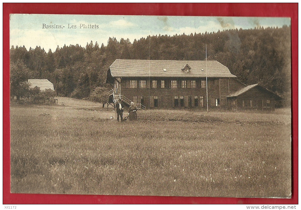 DCO-05  Bassins, Les Plattets. ANIME. Cachet Militaire. - Bassins