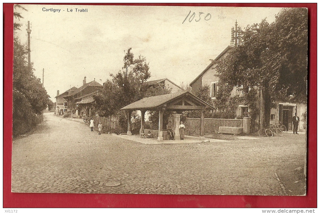 DCO-08  Cartigny  Le Trabli, Fontaine Couverte, ANIME. Sepia. Non Circulé. Jullien - Cartigny