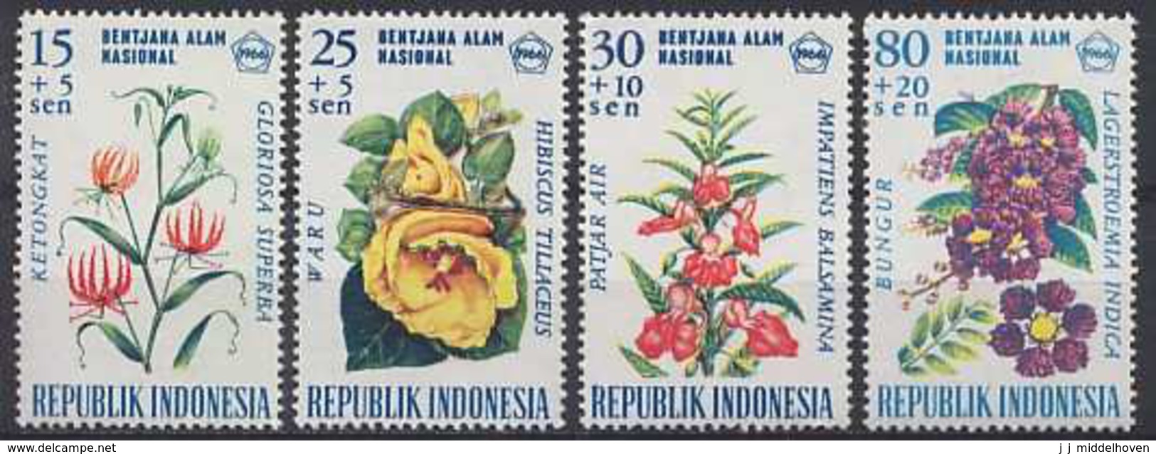 Indonesia Zonnebloem Cat Nr 536/9 Postfris (MNH, Neuf Sans Charniere) Flowers, Bloemen, Fleures - Indonésie