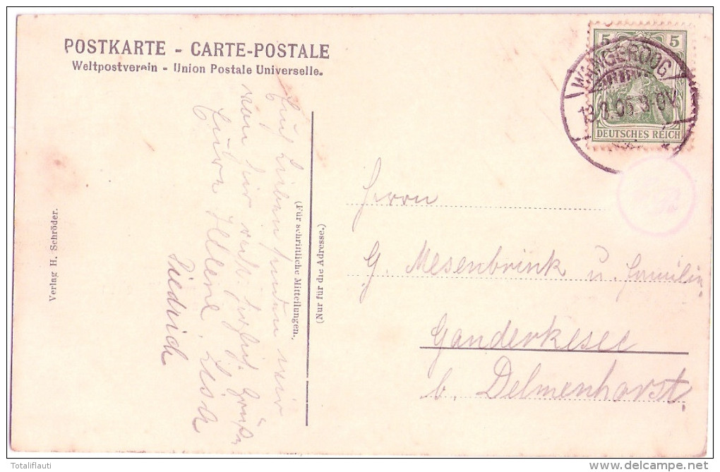 WANGEROOGE Gruss Aus Dem Westturmschlösschen Bes. Frau Witwe Dorn 13.7.1905 Gelaufen - Wangerooge