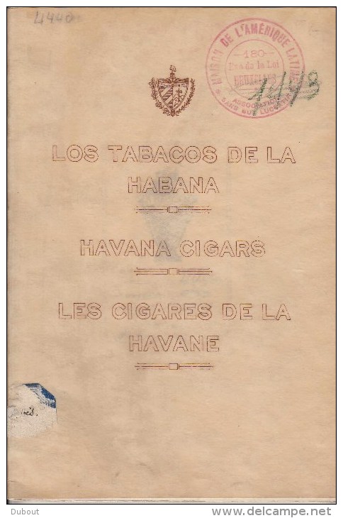 Les Cigares De La HAVANE- +/- 1930-exlibris - Histoire Et Art