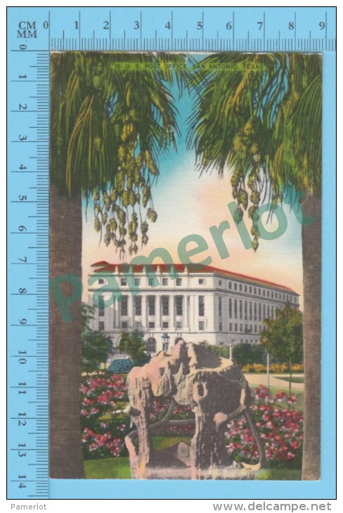 US-Texas ( San. Antonio Post Office CPSM Linen Postcard ) Recto/Verso - San Antonio