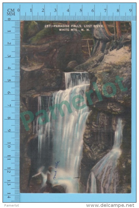 US - New Hampshire ( Paradise Falls, Lost Riverat White Mts  CPSM    Linen ) Recto/Verso - White Mountains