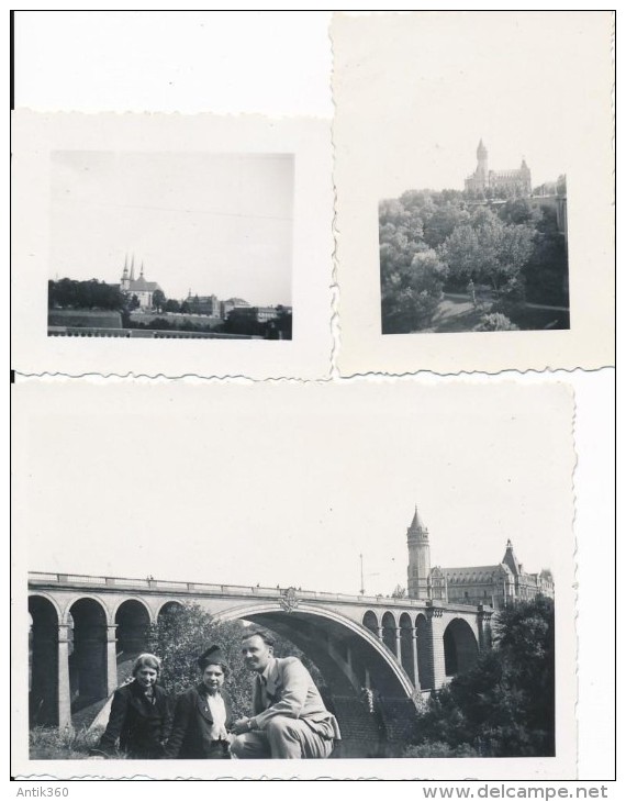 Lot De 3 Photos Amateur Luxembourg 1938- Photographie Ancienne - No CPA - Luxemburg - Stad