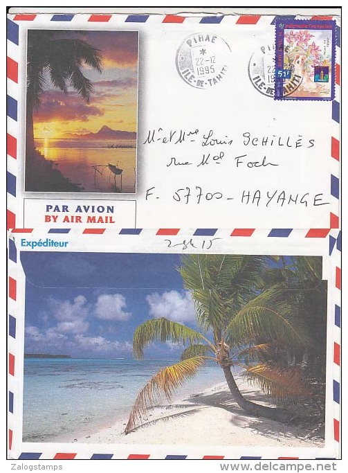 Tahiti Island In French Polynesia, Airmail Cover To France, Stamps,   (Z-8415) - Covers & Documents