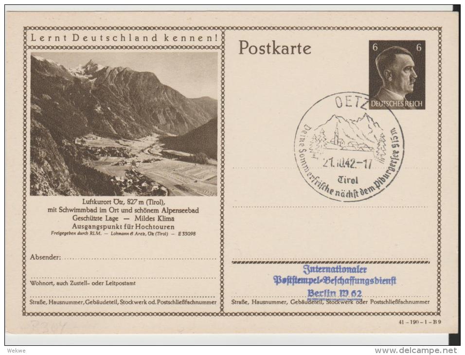 III-GA381/ P 304  Bildkarte OETZ (Tirol) Mit Ort-Werbestempel Passend 1942 - Autres & Non Classés