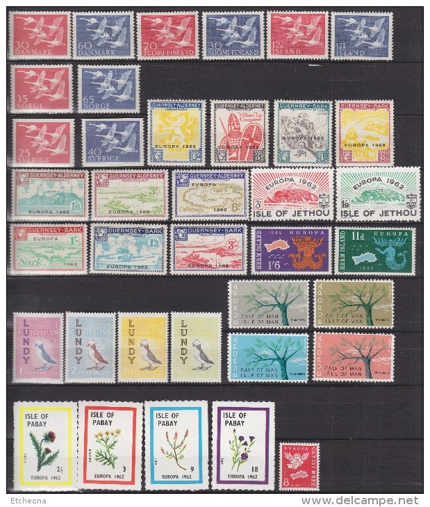 = Série De 44 Timbres Avec Mentions Ou Sigles Europa Neufs Gommés - 1962