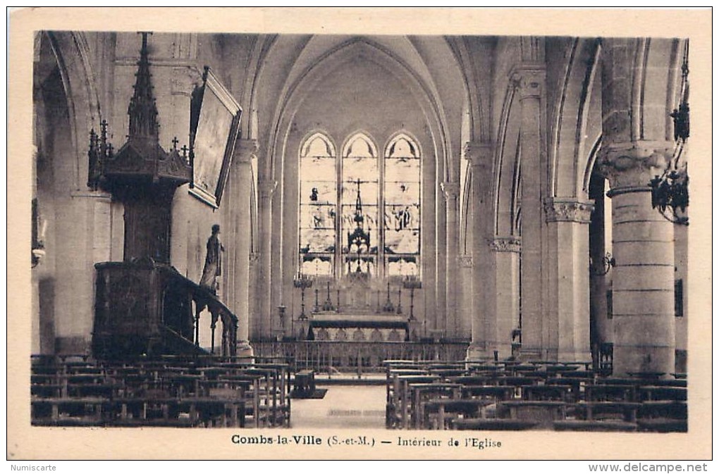 Cpa COMBS LA VILLE 77 Intérieur De L' Eglise - Combs La Ville