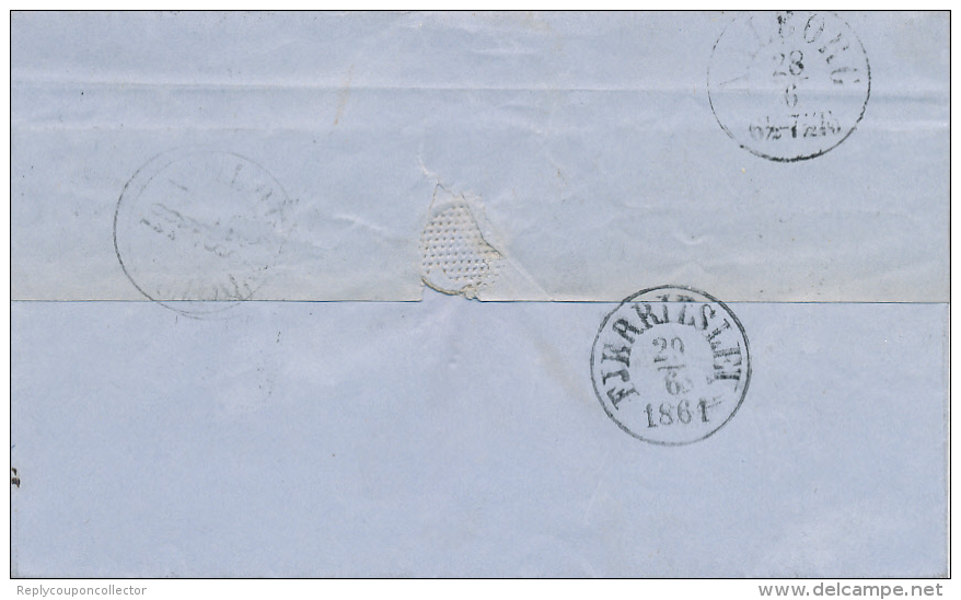 KJOBENHAVN - 1861 , Nummernstempel 1 - Briefe U. Dokumente