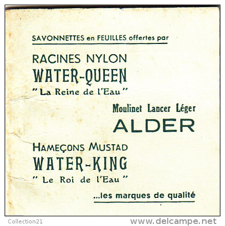 CALENDRIER ... 1955 ... SAVONNETTES EN FEUILLES OFFERTES PAR RACINES NYLON WATER QUEEN .. ALDER - Petit Format : 1941-60