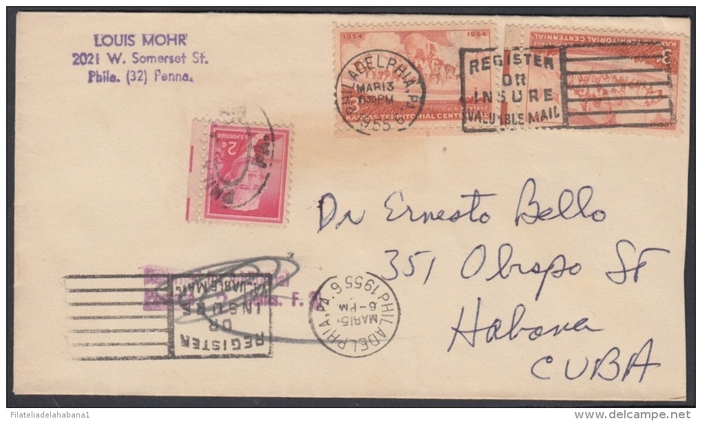 1955-H-21 US. 1955. SOBRE CON TASA POR COBRAR. POSTAGE DUE. PHILADELPHIA. US. - Lettres & Documents