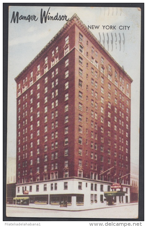 1957-H-8 US. 1955. SOBRE CON TASA POR COBRAR. POSTAGE DUE. HOTEL WINDSOR. NEW YORK. US. - Lettres & Documents