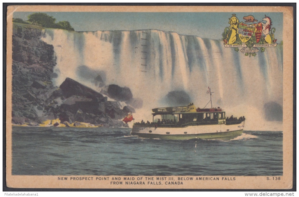 1956-H-19 CANADA. 1956. SOBRE CON TASA POR COBRAR. POSTAGE DUE. NIAGARA FALLS. CATARATAS. - Covers & Documents