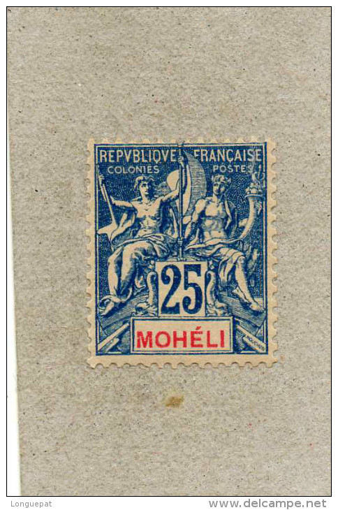 MOHELI : Allégories - "MOHELI"  En Rouge Dans Le Cartouche.- - Unused Stamps