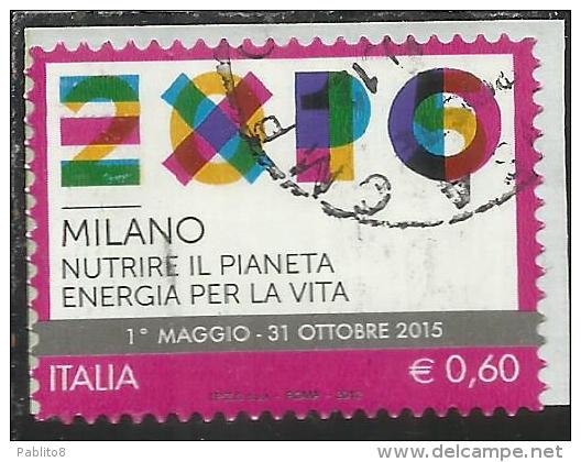 ITALIA REPUBBLICA ITALY 2012 EXPO ESPOSIZIONE UNIVERSALE MILANO 2015 NUTRIRE IL PIANETA ENERGIA PER LA VITA USATO USED - 2011-20: Afgestempeld
